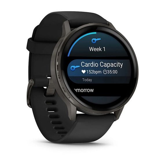 Garmin Venu 4 45 мм Slate with Black Silicone Band (010-03014-00)