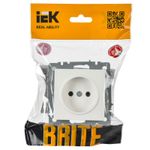 BRITE Розетка 1-местная без заземления без защитных шторок 10А РС10-1-0-БрБ белый IEK