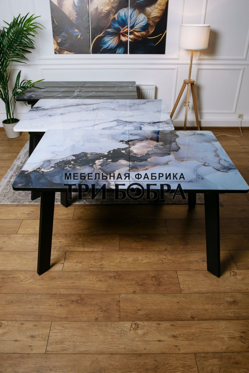 Кухонный раздвижной стол "Гранд", смола