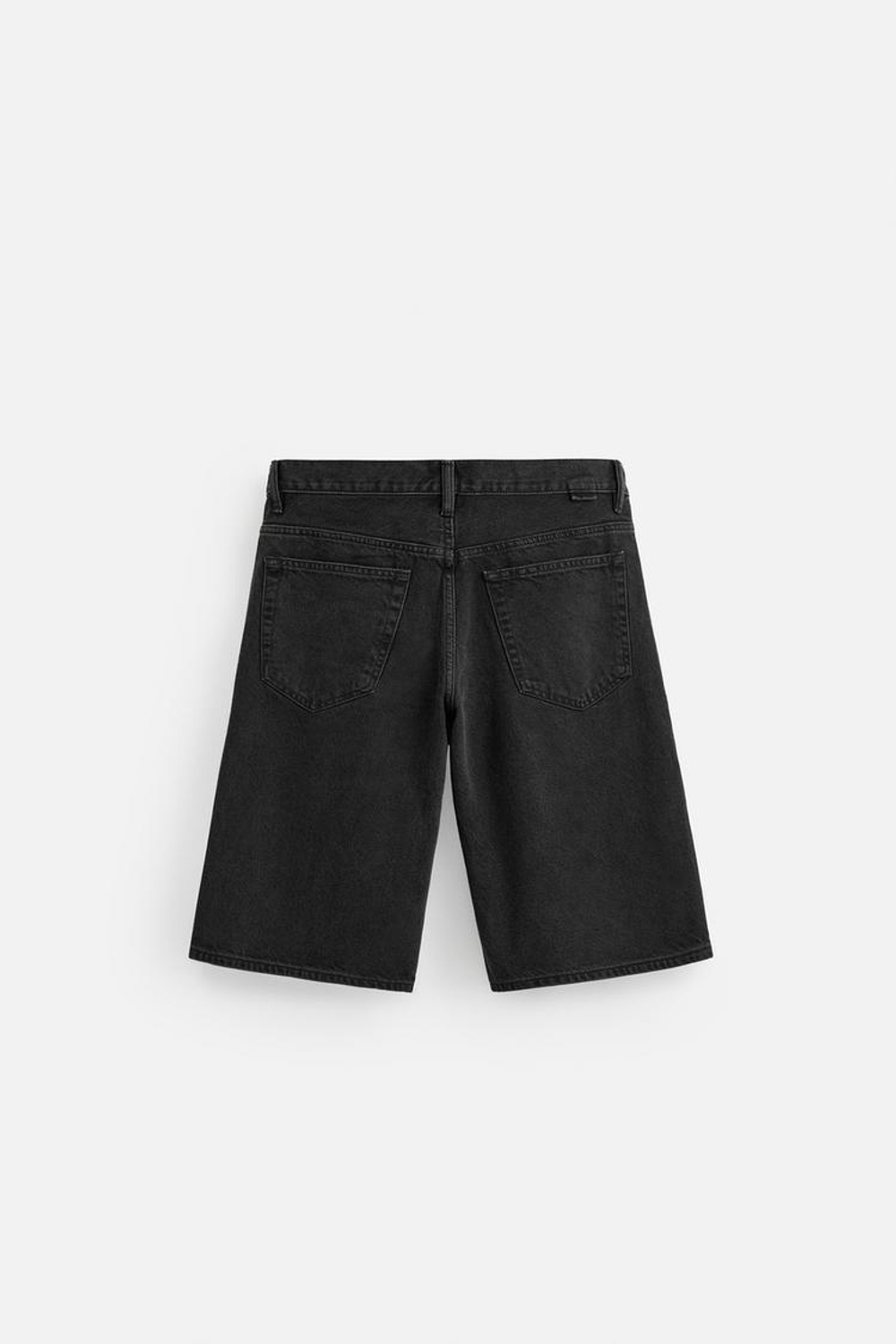 ZARA ДЖИНСОВЫЕ ШОРТЫ BAGGY-FIT, ЧЕРНЫЙ