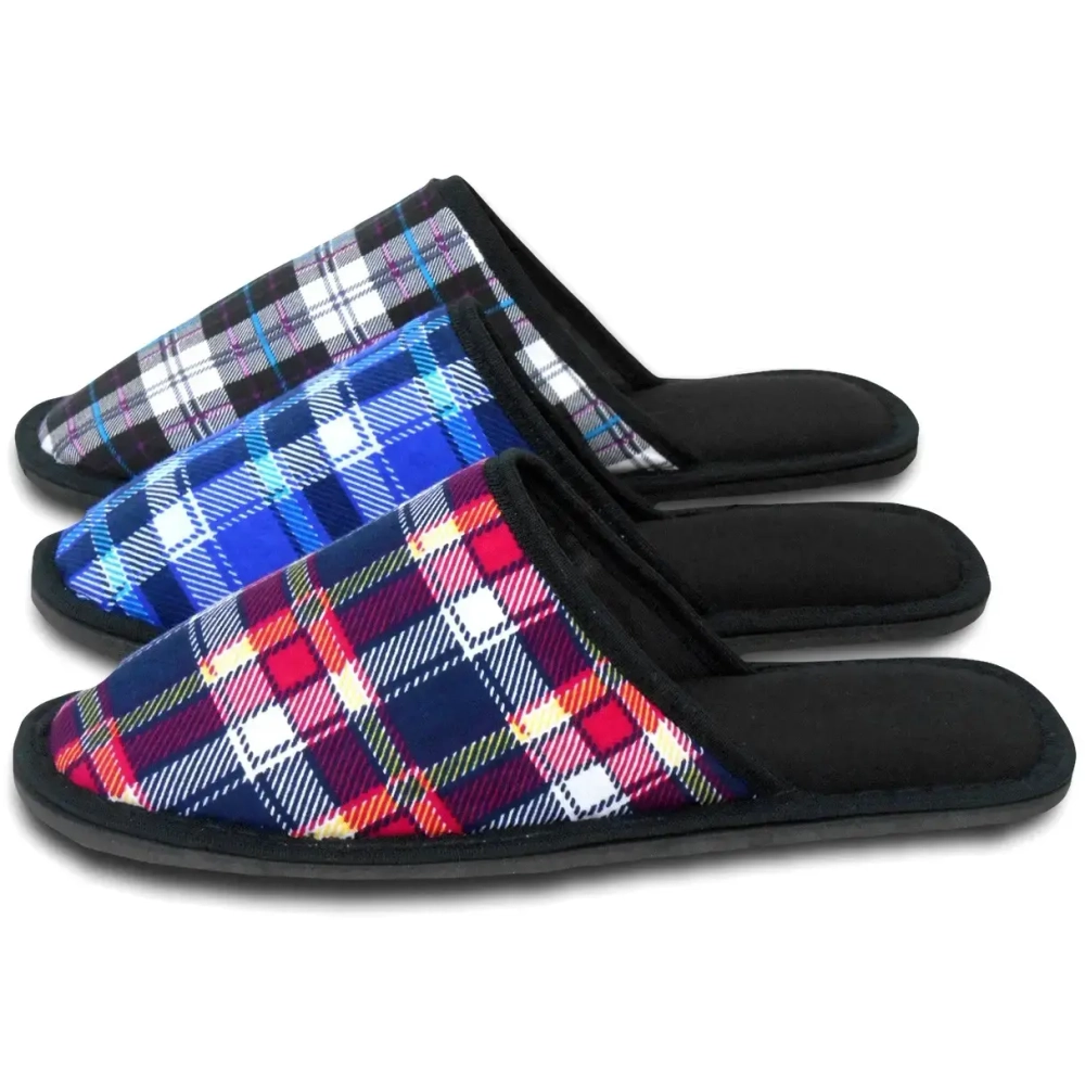 Тапочки домашние мужские «Клетка» верх трикотаж, подклад-бязь подошва 5 мм 42р