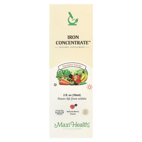 Maxi Health, Iron Concentrate ™, натуральные ягоды, 59 мл (2 жидк. Унции)