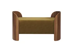 Банкетка Lagom 2 120 см (янтарный FiberGuard, орех)