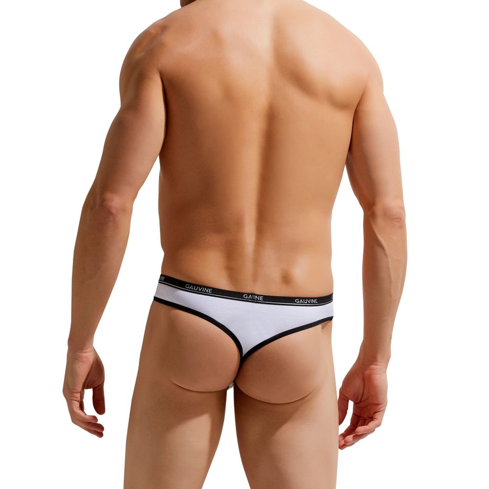 Мужские трусы тонги белые GAUVINE 1006