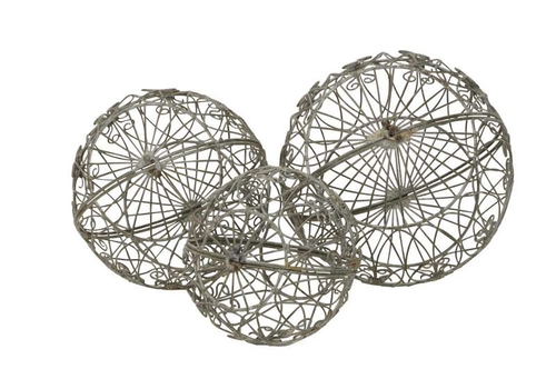 Набор из 3-х декоративных жардиньерок "Ажурный шар" 24см/ 30см / 35см