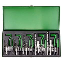 Набор приспособлений и футорок для восстановления резьбы: М5х0,8 М6х1,0 М8х1,25 М10х1,5 М12х1,75 (131пр.)в кейсе. RockForce##Rock FORCE RF-9130U1