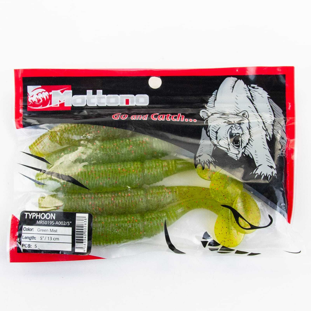 Виброхвост Mottomo Typhoon (130мм, 19гр), 5шт/уп