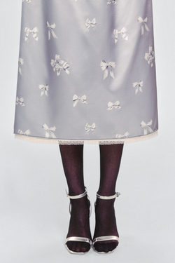 Юбка прямая с бантами и кружевом