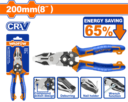 Плоскогубцы 200 мм (6/36) WADFOW WPL1768