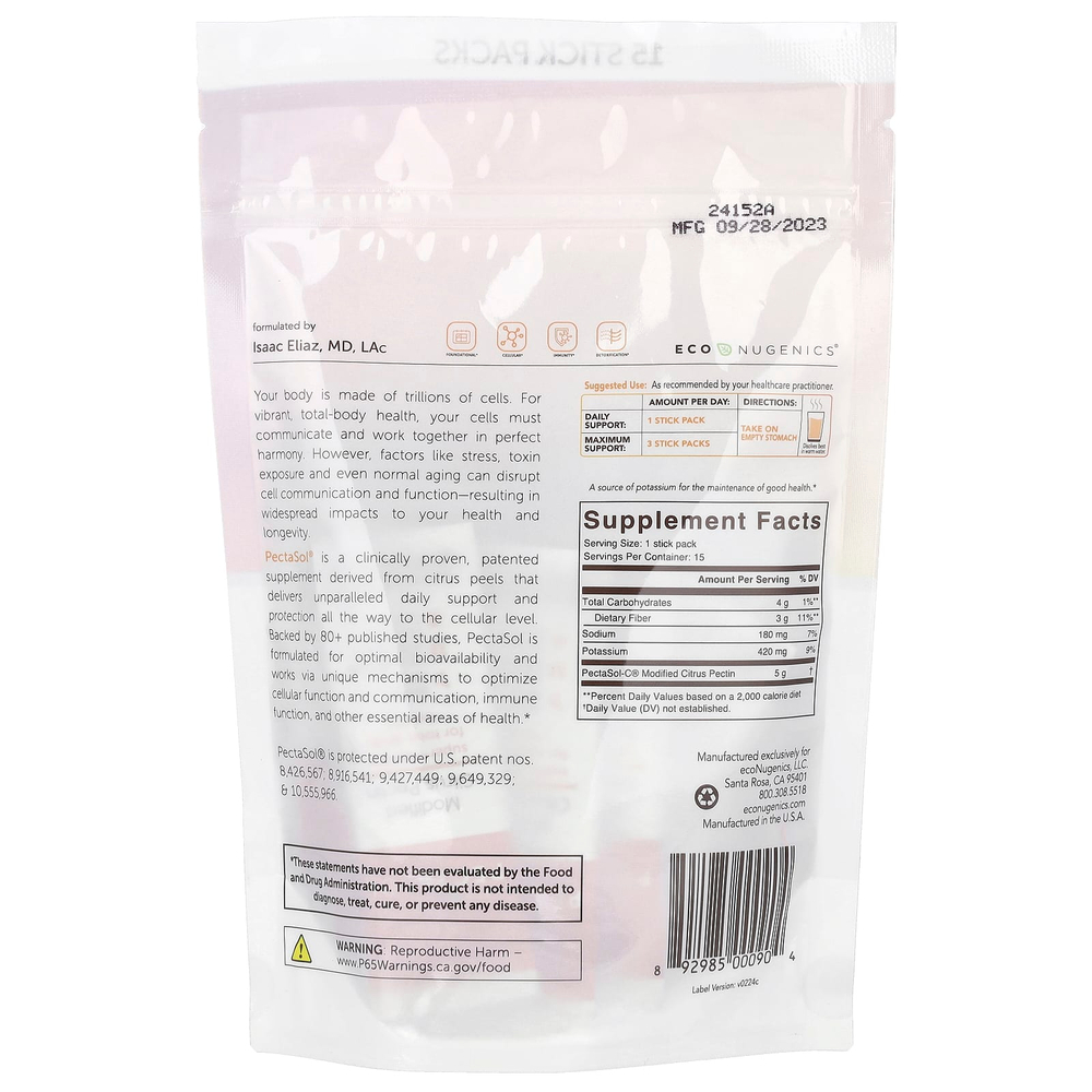 Econugenics, Pectasol®, модифицированный цитрусовый пектин, 15 шт., 5 г (0,18 унции)