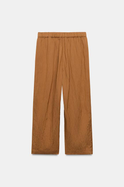 ZARA ЛЕГКИЕ БРЮКИ — ZW COLLECTION, ТАБАЧНЫЙ