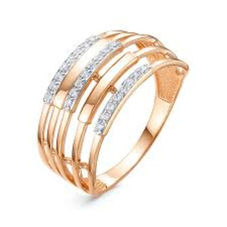 Кольцо из золота с фианитами