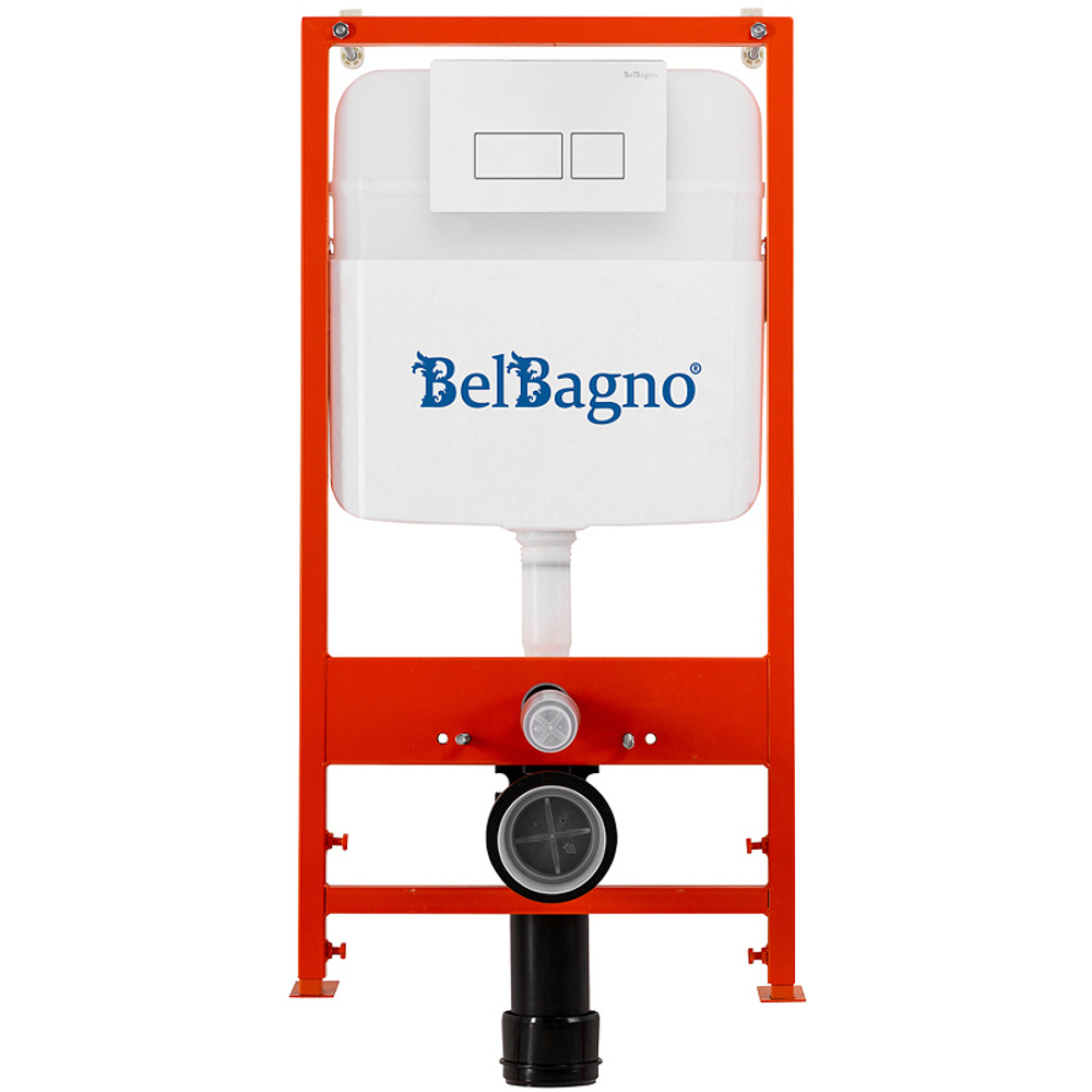 Инсталляция BelBagno BB026/BB042BL с Белой глянцевой клавишей смыва