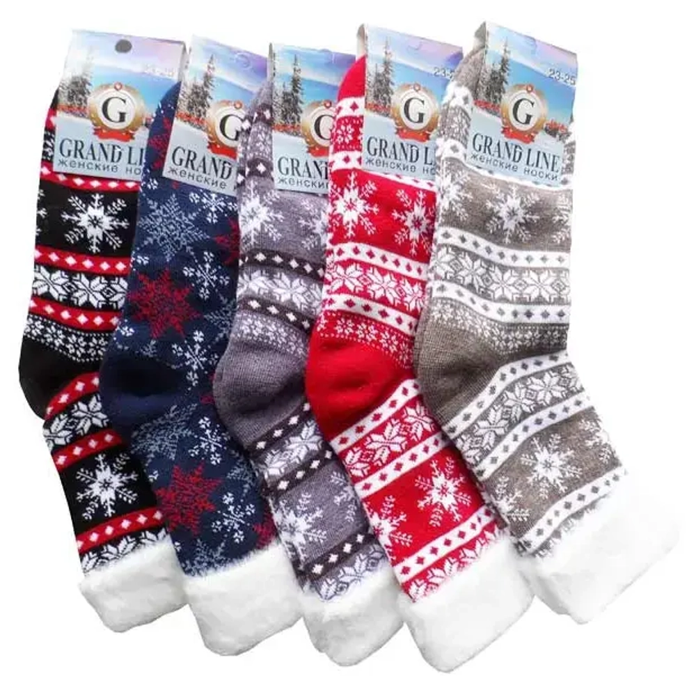 Носки женские тёплые GRAND LINE Скандинавия, р. 25