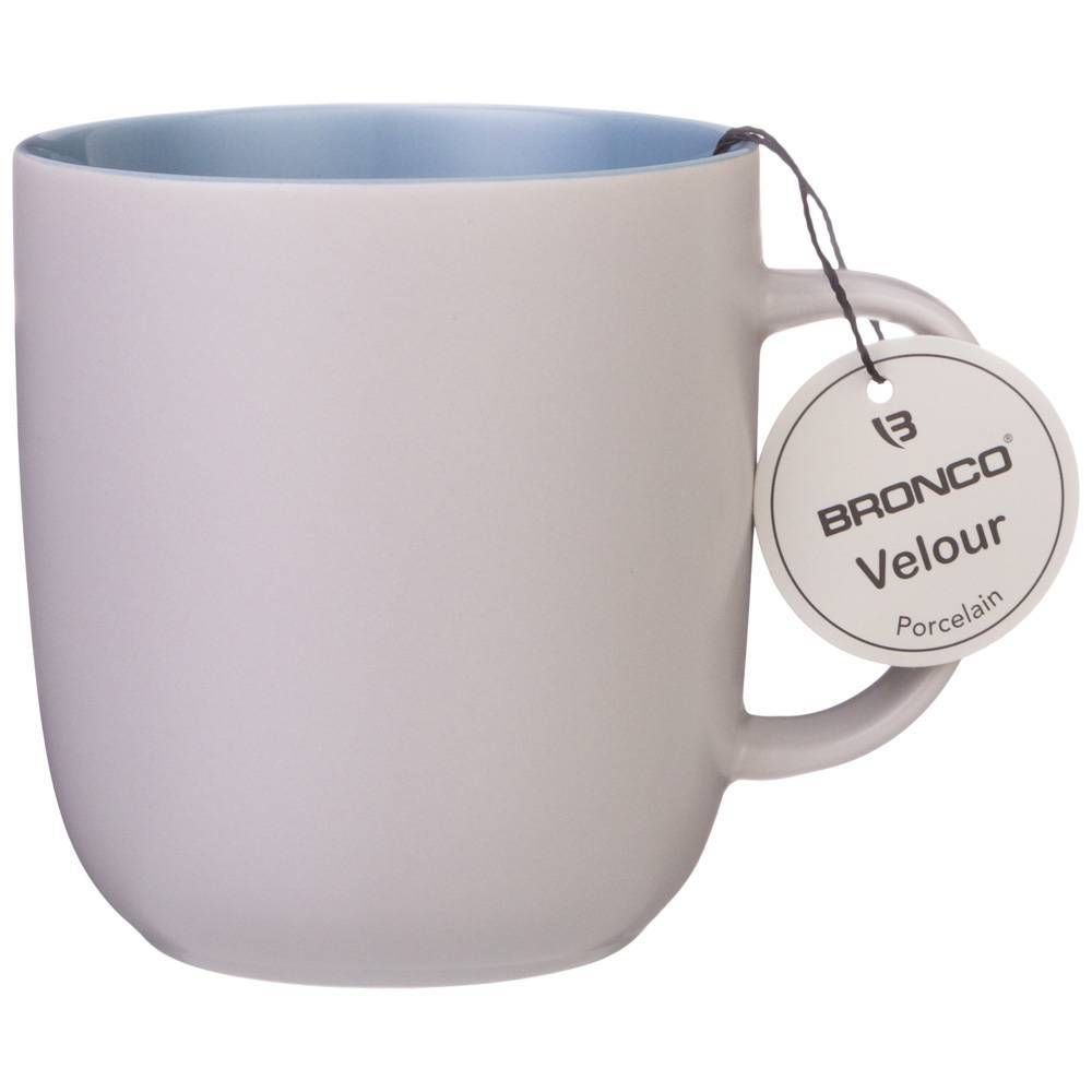 КРУЖКА BRONCO "VELOUR" 400 МЛ СЕРАЯ (МАЛ=4ШТ./КОР=24ШТ.)