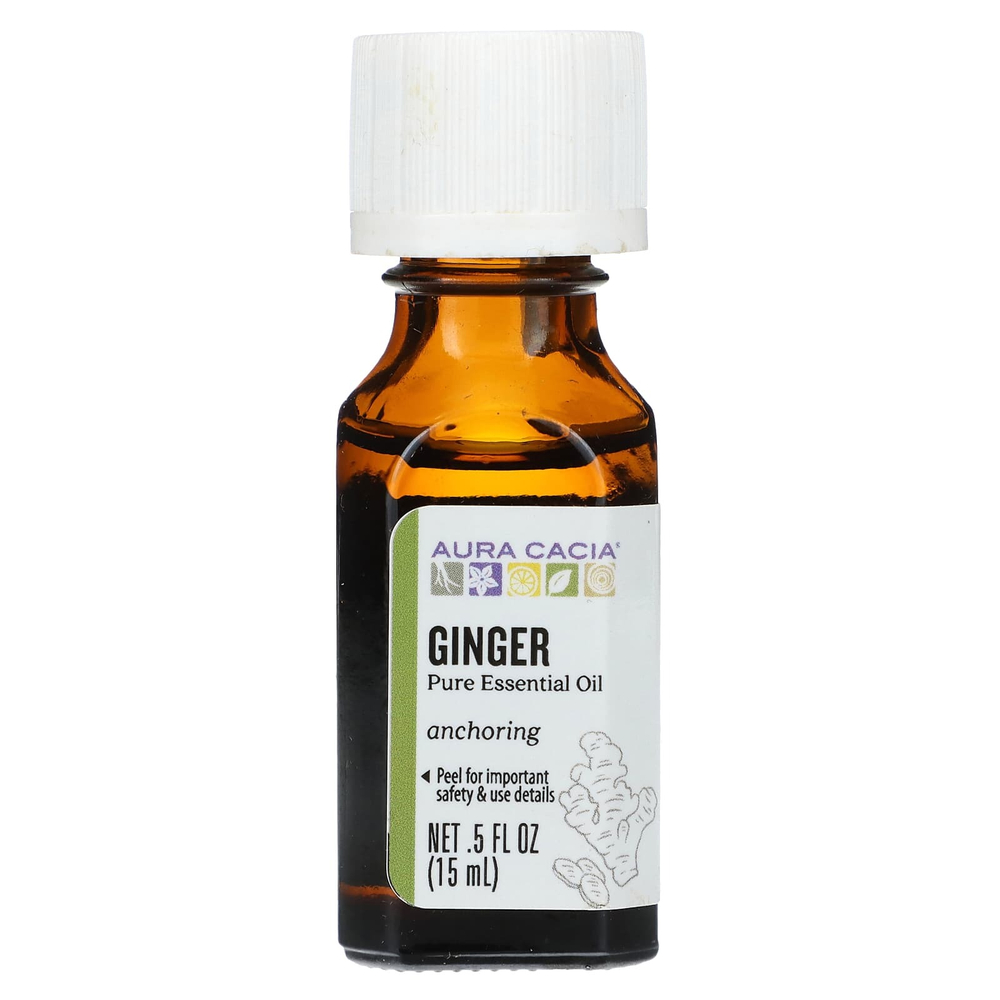 Aura Cacia, Чистое эфирное масло, имбирь, 15 мл (0,5 жидк. унц.)