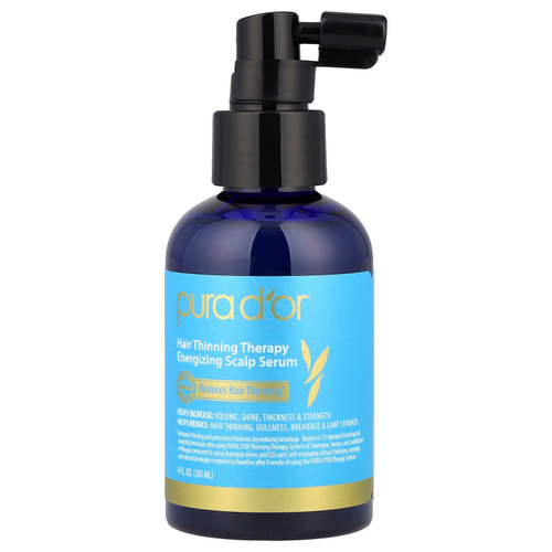 Pura D'or, восстанавливающая кожу головы сыворотка против против истончения волос, 120 мл (4 жидких унции)