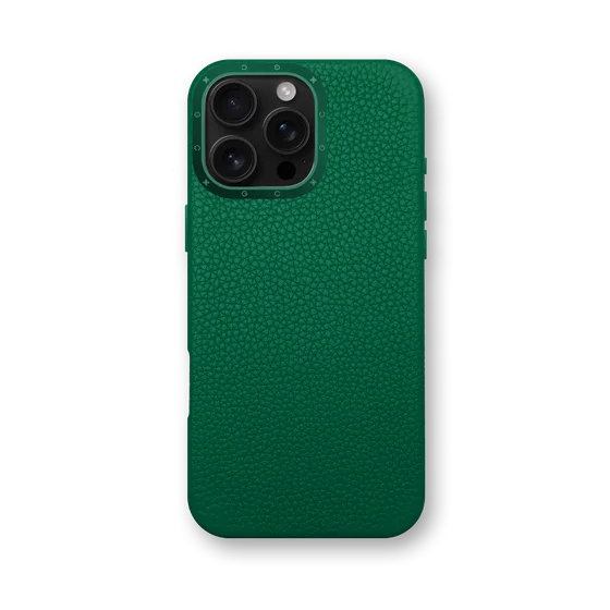 Чехол для iPhone 16 - Зернистая кожа - зелёный