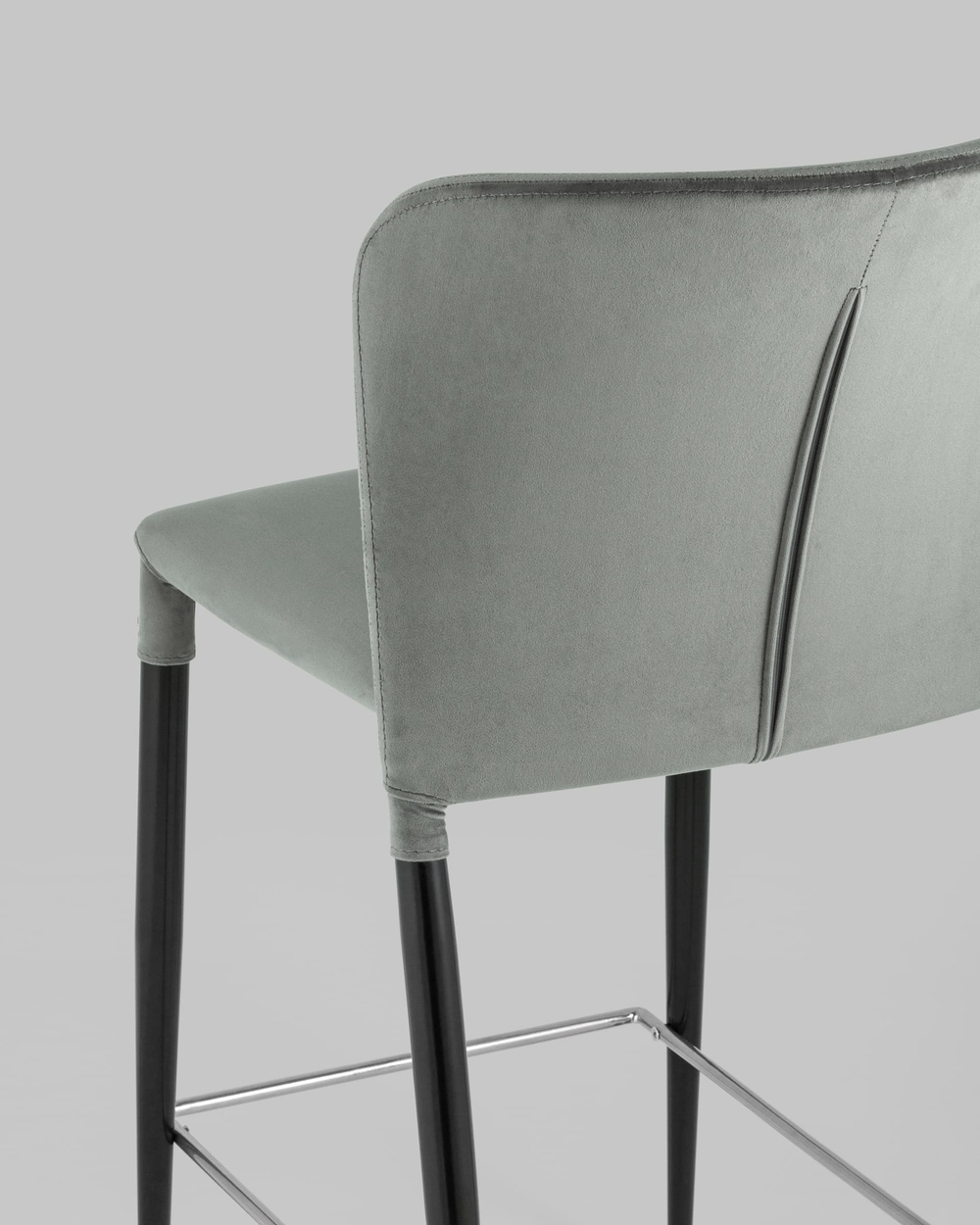 Стул полубарный Лори велюр серый