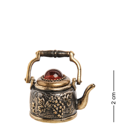AM-1137 Наперсток «Чайник с крышкой» (латунь, янтарь)
