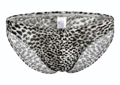 Мужские трусы-слипы с серым леопардовым принтом (Размер: XL) (Цвет: серый леопард)