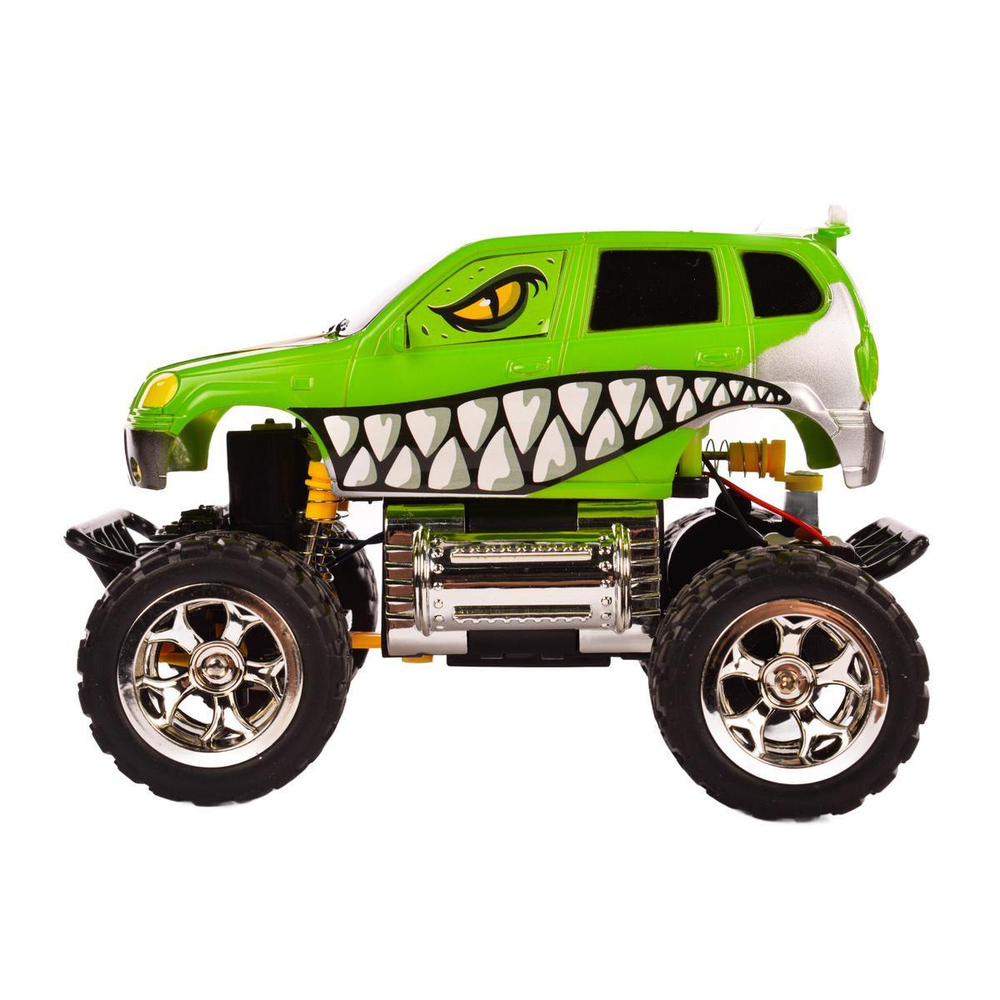 Джип на Р/У Монстр трак Динозавр, аккум., зелен коробка