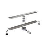 Трап линейный 800 мм с сухим затвором, решетка из нержавеющей стали d=40/50 мм Aquant