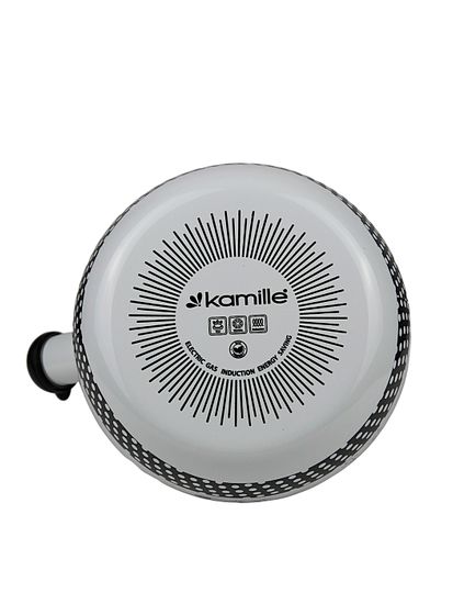 Чайник 2,2 л. эмалированный со свистком Kamille KM 1032 с черной бакелитовой ручкой