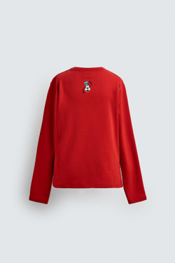 ZARA X DISNEY ФУТБОЛКА С ТЕКСТОМ, КРАСНЫЙ