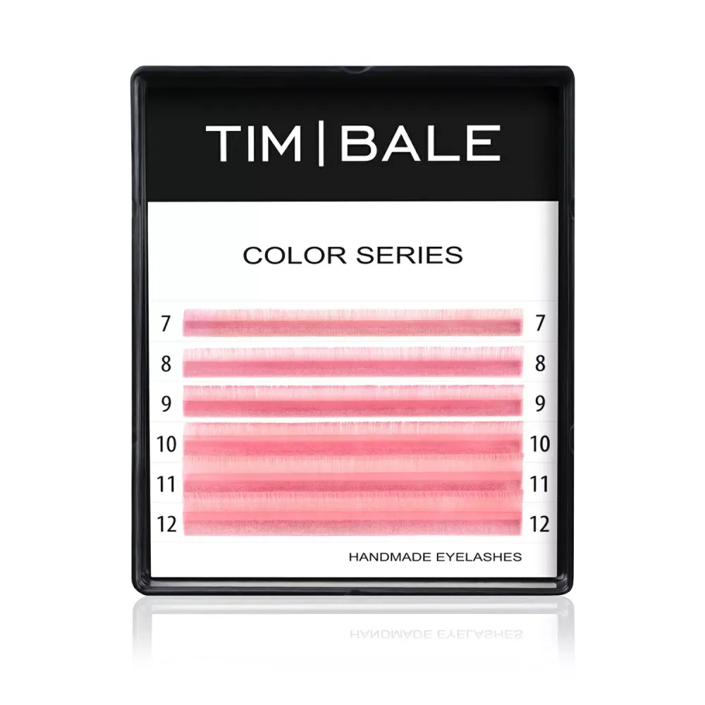 Ресницы цветные TimBale Pink, 6 линий, MIX