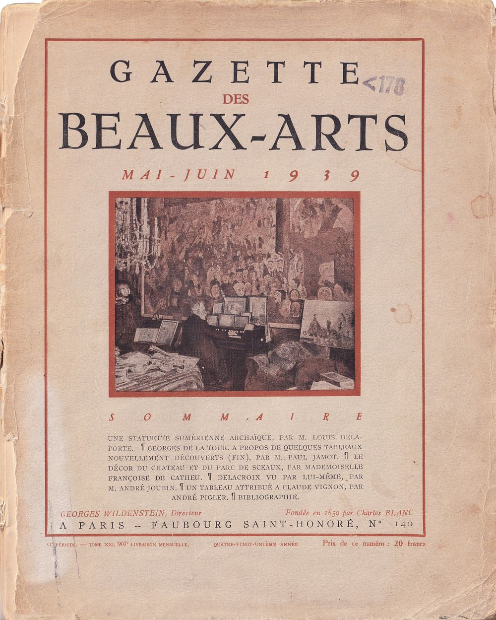 Журнал «Gazette des Beaux-Art» за май-июнь 1939 год