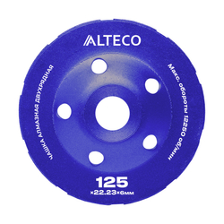 Чашка алмазная двухрядная ALTECO 125x22.23x6 мм