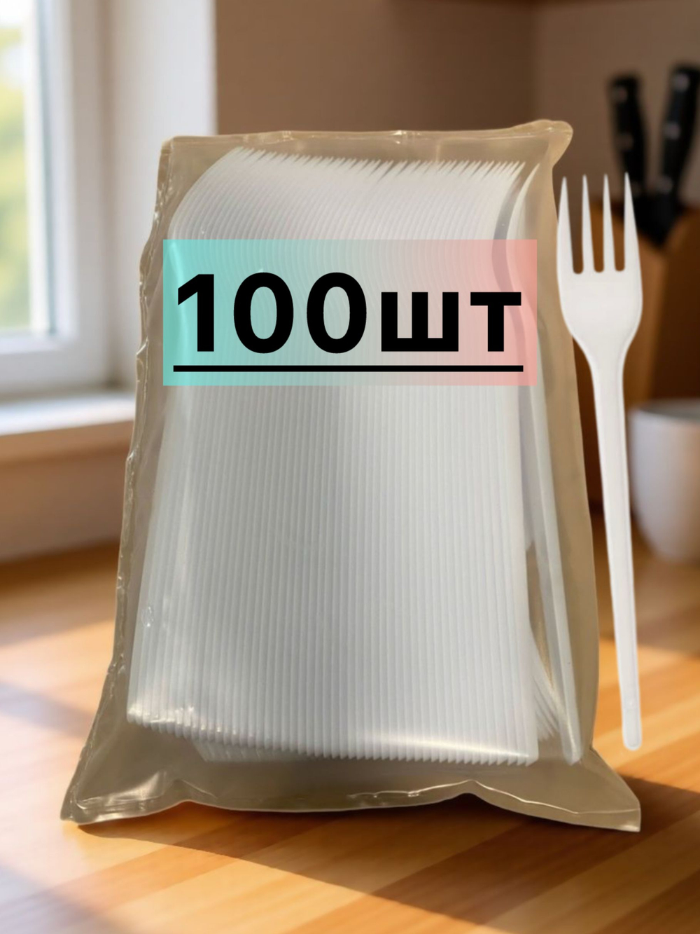 Вилка пластиковая 100шт