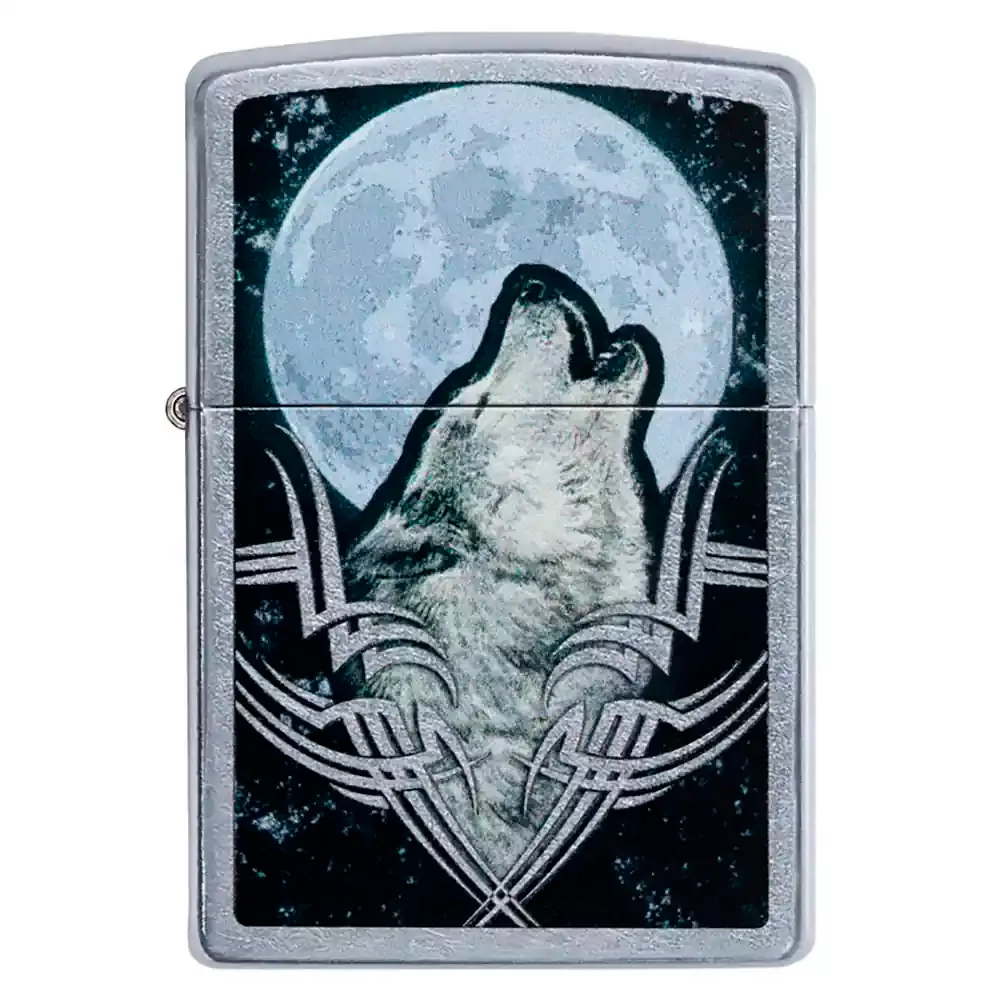 Зажигалка Zippo 49261 Howling Wolf Design, Street Chrome