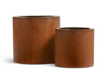 Кашпо TREEZ Effectory - серия Corten Steel - Цилиндр - Кортеновская сталь-Бархатистая окись