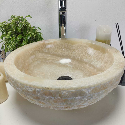 Раковина из оникса Bowl Yellow Marmo Small BO-60956 40*40*15