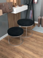 Комплект круглых банкеток - СЧЕРН - черное на серебрянном