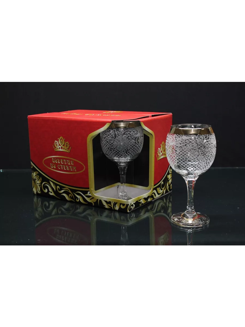 Фужеры для вина 6 штук Венецианская нить