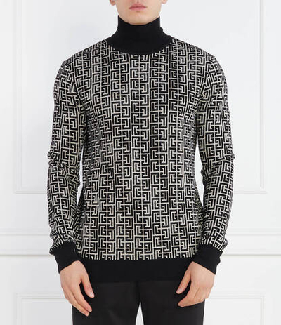 Хлопковый гольф Balmain - черный(BH1KF010 KB03)