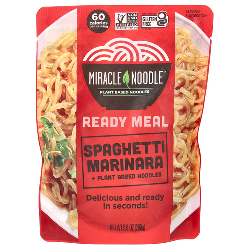 Miracle Noodle, Ready Meal, спагетти с маринарой и растительной лапшой, 280 г (9,9 унции)