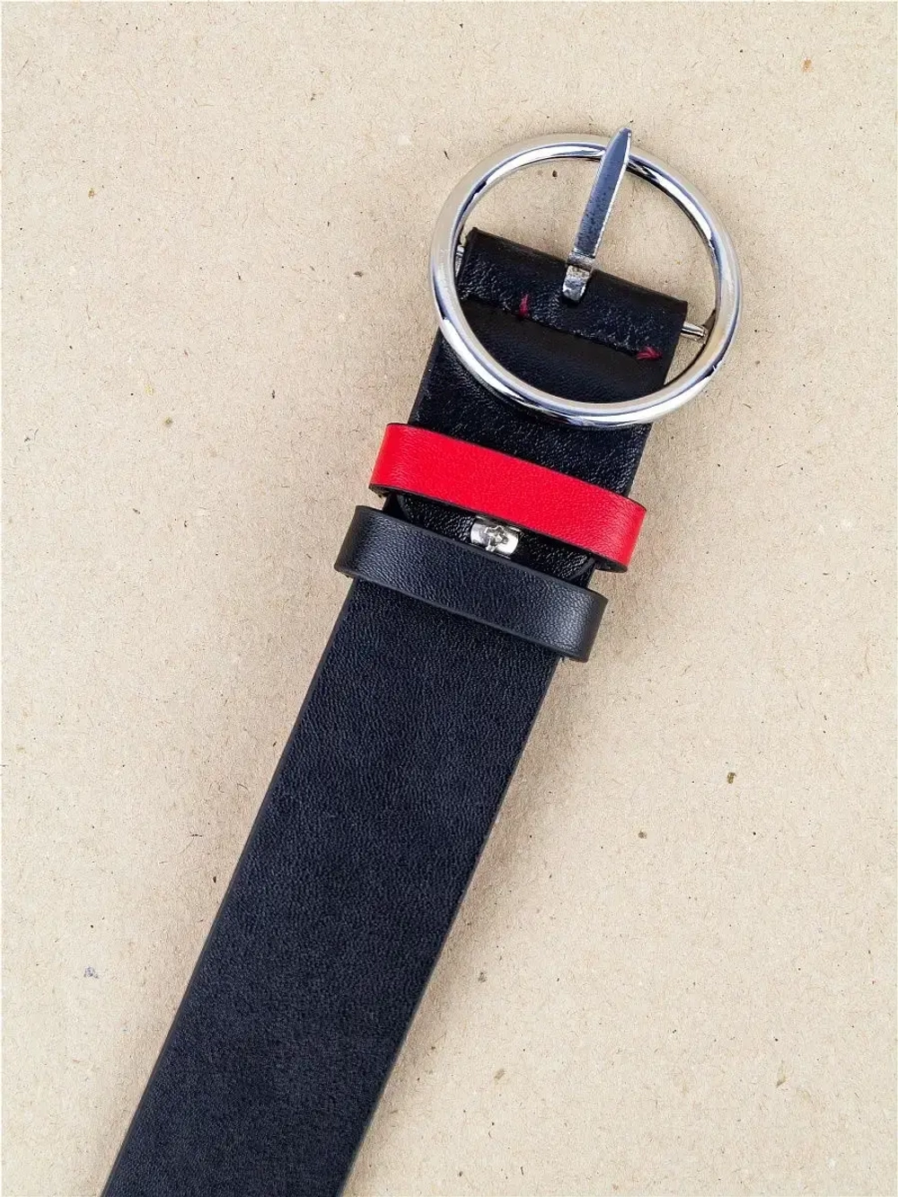 Ремень женский эко кожаный для джинсов, платья / Пояс классический, двухсторонний  115 см