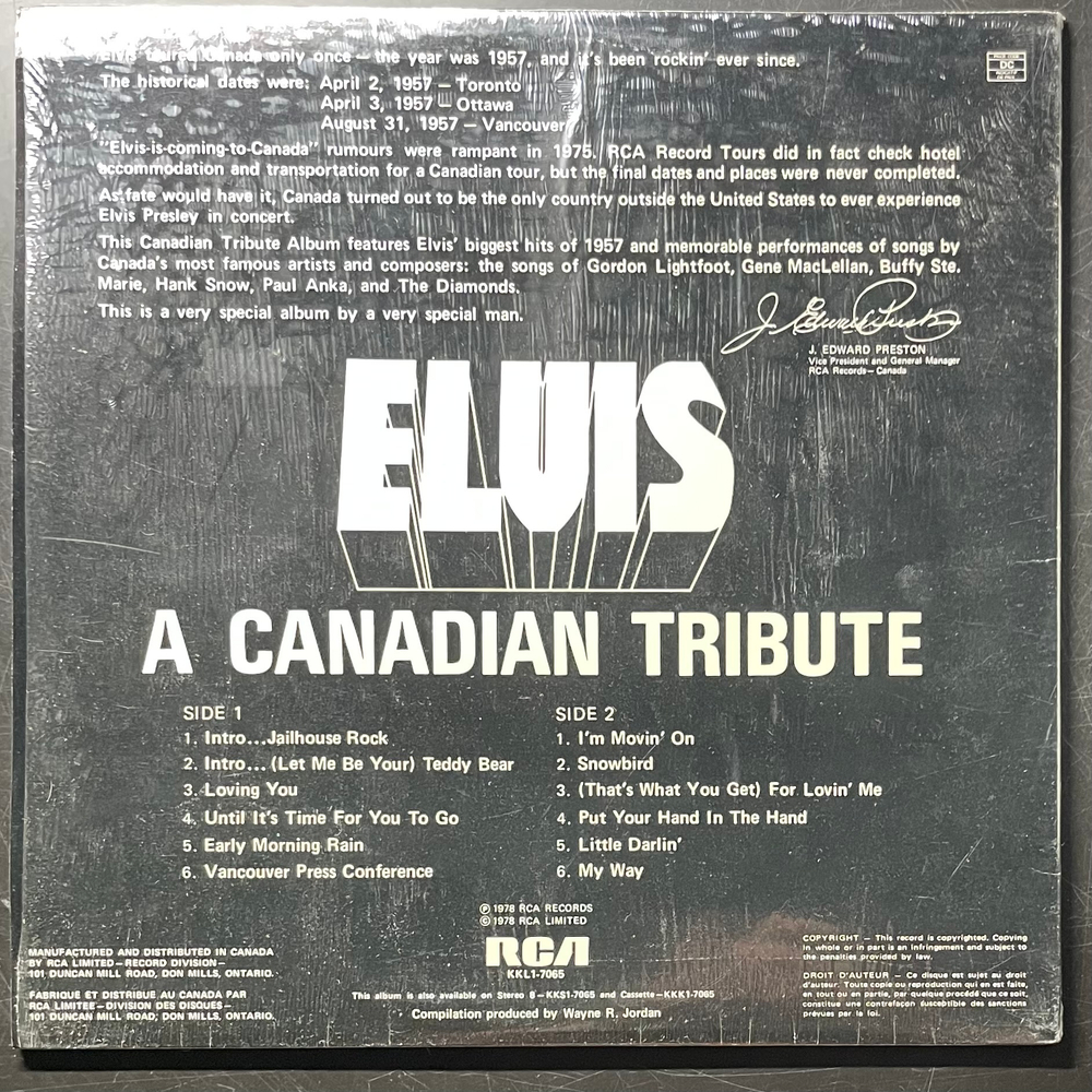 Elvis Presley ‎– A Canadian Tribute (Канада 1978г.) Yellow
