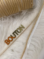 Кант плетеный золотистый с люрексом на белой основе