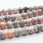 Бусины Агат Ботсвана розовый, диаметр 8,3-8,4 мм, цена за 11-12 шт (1/4 нити)