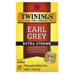 Twinings, черный чай, с бергамотом, экстракрепкий, 20 чайных пакетиков, 40 г (1,41 унции)