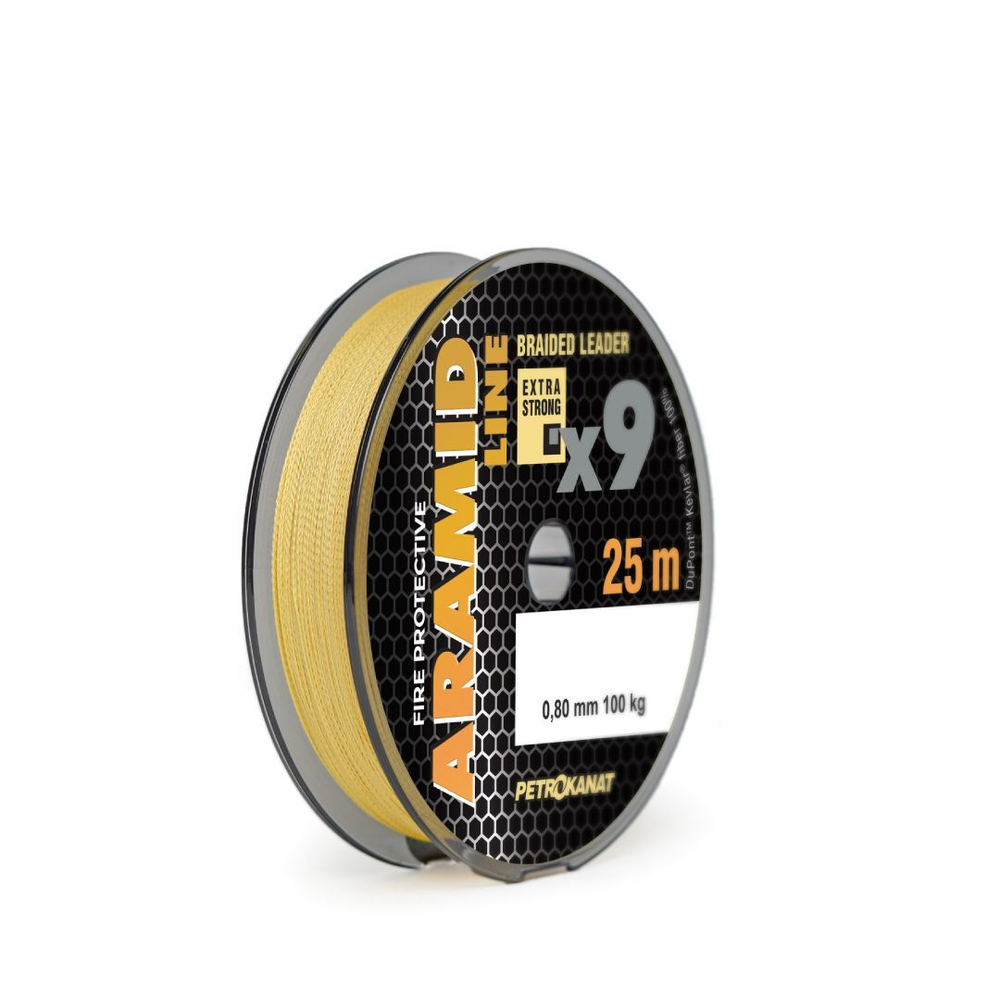 Плетеный шнур кевларовый Петроканат Aramid Line X9 0,60 мм, 70 кг, 25 м. Товар уцененный