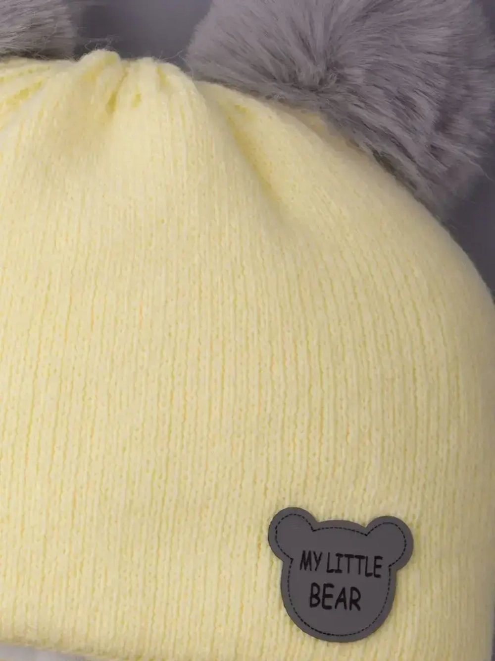 Шапка детская зимняя вязаная с ушками