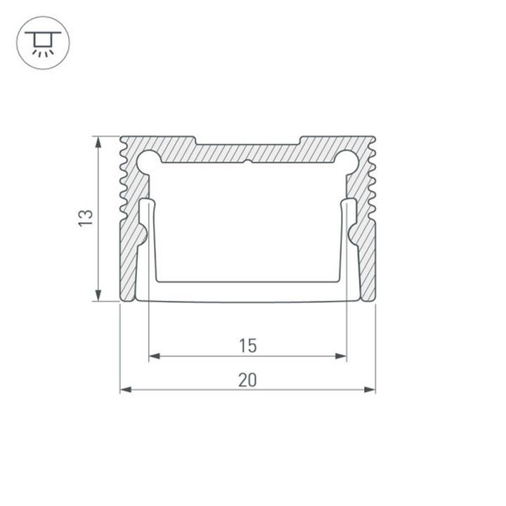 Профиль Arlight SL-SLIM20-H13-3000 ANOD 036036