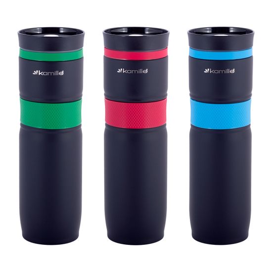 Термокружка 900 мл. из нержавеющей стали Kamille KM-2068 с TPR-вставкой