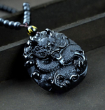 Подвеска Дракон-Покровитель Натуральный Обсидиан О-67